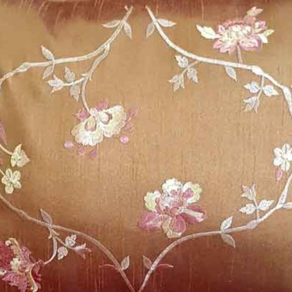 Throw Pillow with insert – Dark Gold w\ Dark Gold Beaded Ruffle Fringe 16″x14″ - Picture 4 of 5